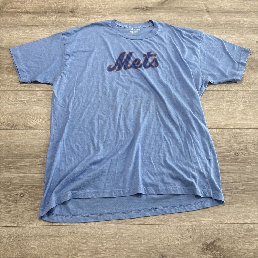 Wright & Ditson New York Mets Script Logo T Shirt Men’s 2XL Blue MLB Baseball